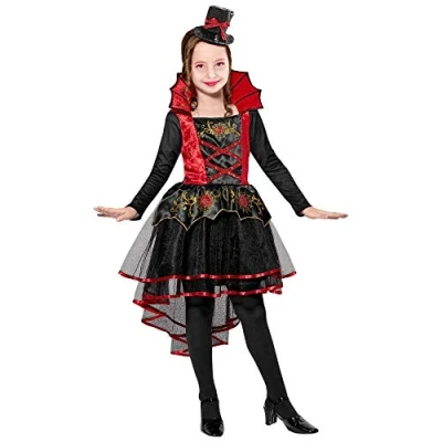Afbeelding van Widmann Vampier &amp; Dracula Kostuum Steamy Meisje Rood, Zwart Maat 140 Halloween Verkleedkleding