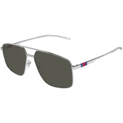Afbeelding van Gucci Uomo GG1676S 001 Occhiali da sole Metallo Argento Grigio Pilot