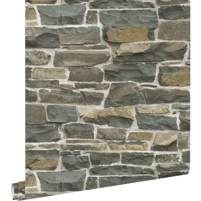 Afbeelding van Leen Bakker ESTAhome Behang Stenen Muur 53cm X 10,05 M Bruin Vlies