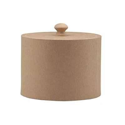Afbeelding van GLOREX 6 2027 045 Ronde doos van natuurlijk karton met deksel, ca. 13,5 x 10 cm, voor opslag, als geschenkdoos en sieradendoos, kan worden gepersonaliseerd