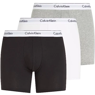 Afbeelding van Calvin Klein Underwear Boxer Brief 3 PACK Modern Cotton Stretch Boxerbriefs, Heren, Maat: Small, Black/white/grey heather