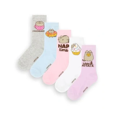 Afbeelding van Pusheen Dames Sokken 5 Stuks veelkleurig schattig kat grafisch schoeisel Kitten Snack Attack Comfortabele Sokkenset Bundel Cartoon Cat Series Merchandise Gift