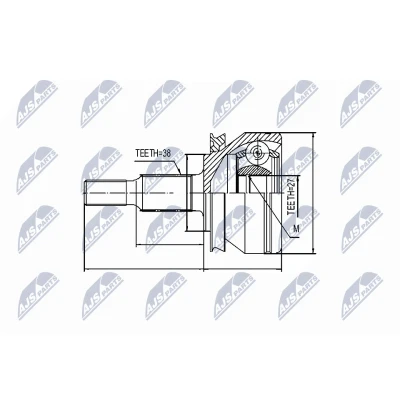 Afbeelding van Homokineet reparatie set, aandrijfas NTY NPZ VW 032