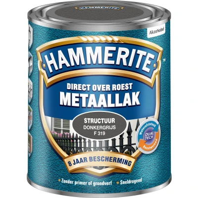 Afbeelding van Hammerite Metaallak Structuur Donkergrijs