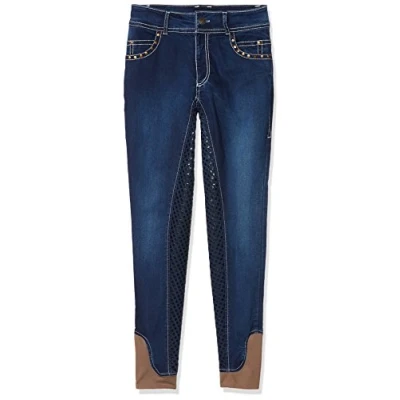 Afbeelding van HKM Rijbroek Pasadena Summer Denim Silic Zitvlak Jeans Blauw 164