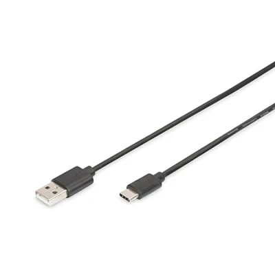 Afbeelding van Digitus USB kabel 3.2 Gen1 (USB 3.0 / 3.1 Gen1) C stekker, micro B Stekker 1.80 m Zwart Rond, past op beide manieren, Afgeschermd