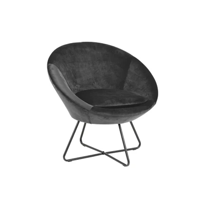 Afbeelding van Leen Bakker Fauteuil Forli Fluweel Donker Fauteuils Grijs Velvet