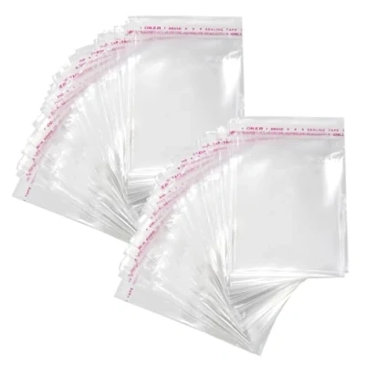 Afbeelding van YDHfdc Plastic zakken, 300 stuks, 9 x 13 cm, van OPP kunststof, voor levensmiddelen, transparant, zelfklevend, koekjes, chocolade, snoep