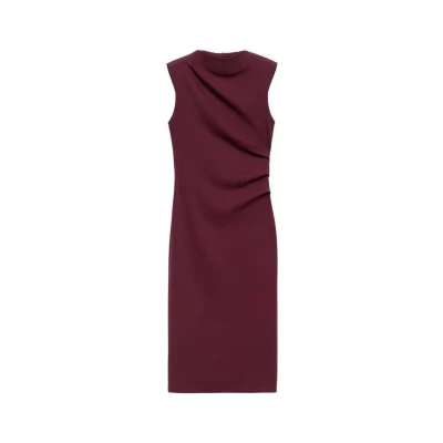 Afbeelding van Mango midi jurk donkerrood