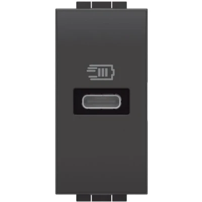 Afbeelding van Legrand livinglight usb c 20w pd 3 0 en qc 1 mod antraciet btl4192c