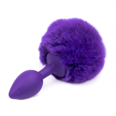 Afbeelding van Buttplug met Pompon Paars Maat S