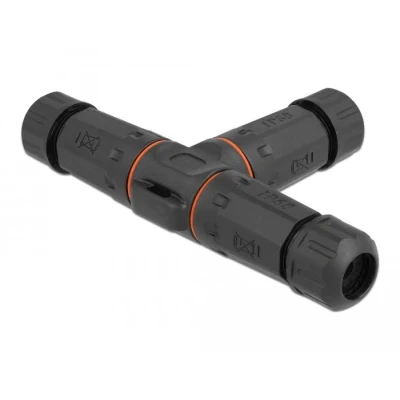 Afbeelding van Delock kabelconnector T vorm voor buitengebruik 3 pins, IP68 waterdich