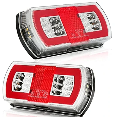 Afbeelding van AGRISHOP 12/24 V, 2 stuks achterlichten voor led aanhangers, 12 remlicht, parkeerlicht, neoneffect, waterdicht, caravans, bestelwagens, E mark