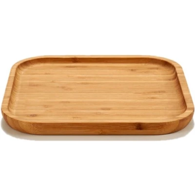 Afbeelding van Bamboe houten broodplank/serveerplank vierkant 20 cm Serveerplanken