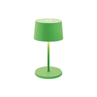 Afbeelding van Zafferano, Olivia Mini Lamp, Draagbare en Oplaadbare Tafellamp met Touch Control, Geschikt voor Woonkamer Buiten, Dimmer, 2700 3000 K, Hoogte 22 cm, Kleur Appelgroen