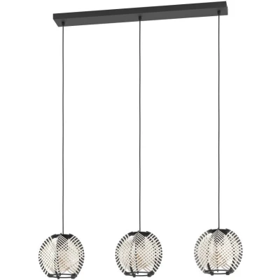 Afbeelding van EGLO Waverton Hanglamp E27 92 cm Zwart/Wit Textiel