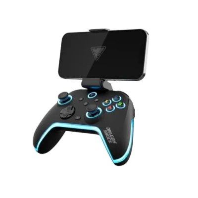 Afbeelding van DragonShock AURORA PLUS Draadloze Controller Zwart met Telefoonhoudervoor PS3, PC, Android en IOS