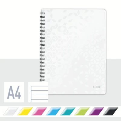 Afbeelding van Leitz Wow Schrift Ft A4, Gelijnd, Wit Notitieboek