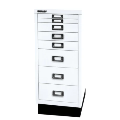 Afbeelding van kantoor ladekast HxBxD 670x279x380mm 8 laden romp verkeerswit staal