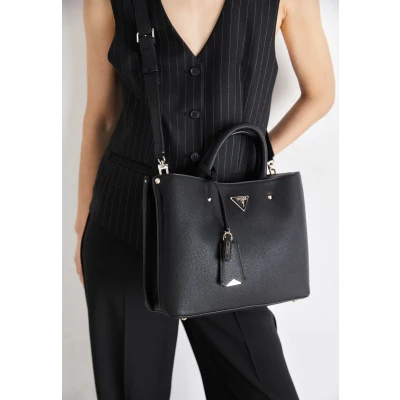 Afbeelding van Guess Meridian Girlfriend Satchel Handtas, Dames, Maat: One Size, Black