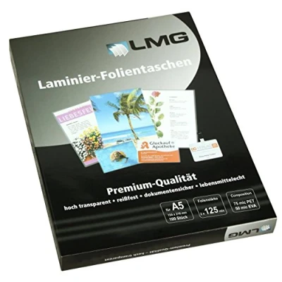 Afbeelding van LMG LMGA5 125 lamineerfolie A5, 154 x 216 mm, 2 mic, 100 stuks