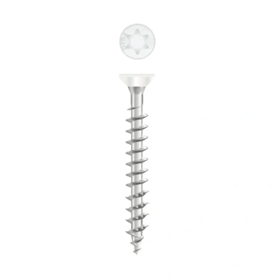 Afbeelding van Dynaplus Beslagschroeven 4.0x40mm Verzinkt 7mm Met Witte Kop TX20 (200 stuks)