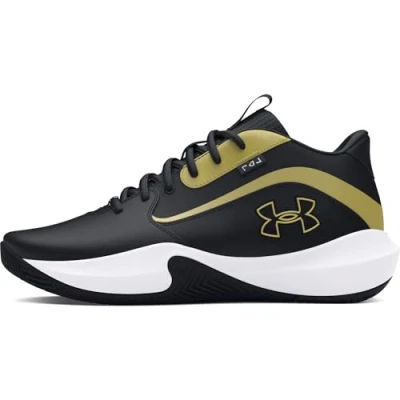 Afbeelding van Under Armour Unisex Ua Lockdown 7 Sneaker, Zwart Metallic Goud, 16 UK