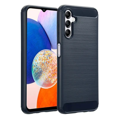 Afbeelding van Samsung Galaxy A14 (4G) Hoesje Siliconen en TPU (zacht) imoshion Softcase/Backcover Donkerblauw Telefoonhoesje