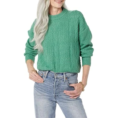 Afbeelding van Amazon Essentials Dames Soft Touch Moderne Kabel Crewneck Sweater (Verkrijgbaar in Grote Maat), Salie Groen, S