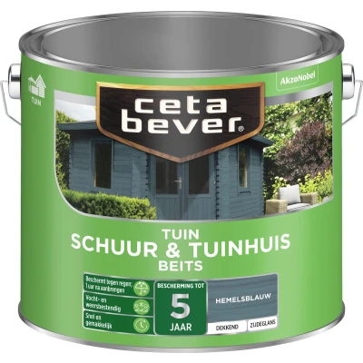 Afbeelding van Ceta Bever Dekkend Tuinbeits Schuur &amp; Tuinhuis Hemelsblauw Blanke lak Beits