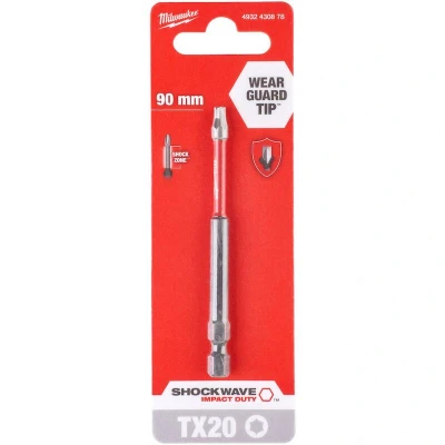 Afbeelding van Milwaukee Shockwave schroefbit lang 90mm Torx TX20