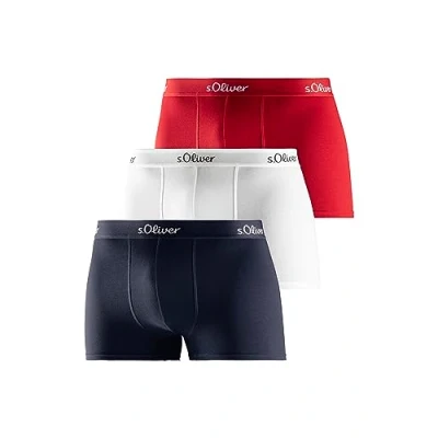 Afbeelding van s.Oliver Basic 3 PACK Onderbroeken, Heren, Maat: XL, Rot marine weiß
