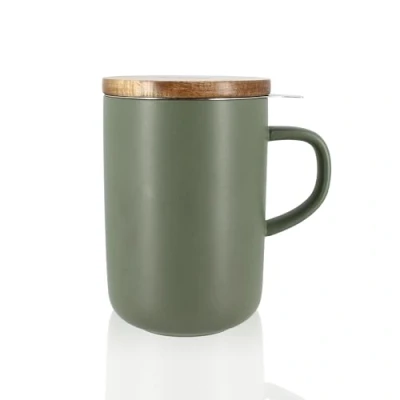 Afbeelding van OGO Living Theemok met zeef en deksel Amandel 475 ml