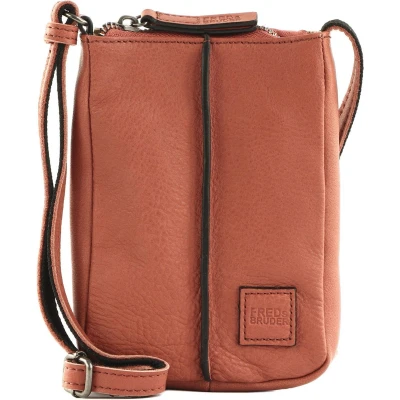 Afbeelding van FREDsBRUDER Leren Schoudertas mobiele telefoon Airy Cellphone Bag Muddy Rose Terracotta