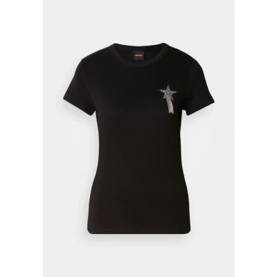 Afbeelding van BOSS Endora Tshirt print, Dames, Maat: XS, Black