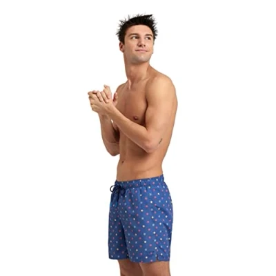 Afbeelding van ARENA Heren Beach Boxer Allover Swim Trunks, Grey Blue Microflower Multi, L