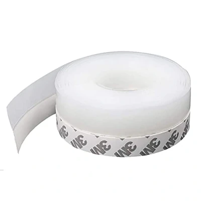 Afbeelding van BaiJ deurafdichting, zelfklevende afdichtstrips, raamafdichting, transparant, siliconen afdichting voor deuren en ramen, weerbestendig, geluidsdicht, winddicht, 35 mm x 5 m