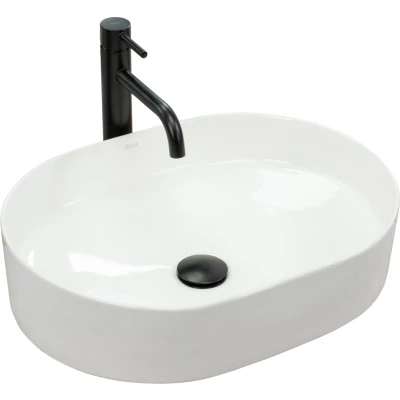 Afbeelding van REA Nadia Opzetwastafel Waskom 50 x 37.5 14 cm Glans Wit