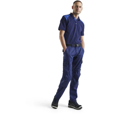 Afbeelding van Blaklader Industrie werkbroek stretch met kniezakken 1448 1832 Marineblauw/Korenblauw C50