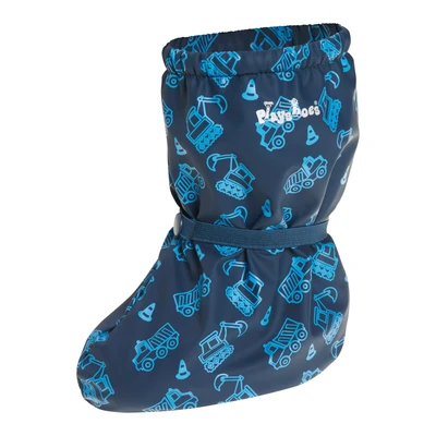 Afbeelding van Playshoes Waterdichte overschoenen met fleece voering Bouwplaats Donkerblauw maat S (size 22)
