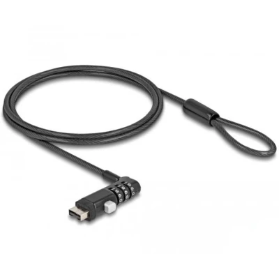 Afbeelding van Delock Notebook Sicherungskabel für USB Typ A Buchse mit Zahlenschlos