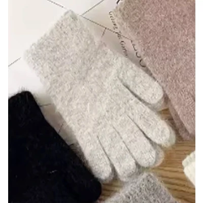 Afbeelding van CHPN Lichtgrijze Dames handschoenen Wollen Warme handen Handwarmers Licht grijs One size