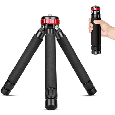 Afbeelding van Koolehaoda Mini Camera Statief Tafelblad Max Hoogte 33 cm, Met 1/4 &quot;en 3/8&quot; Schroefbevestiging en Functie Been Ontwerp, Belasting 10 kg, Voor DSLR Camera, Monopods (MT 02)