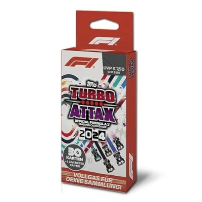 Afbeelding van Topps Turbo Attax Formula 1 2024 Eco Pack bevat 30 kaarten en kaart van de Limited Edition.
