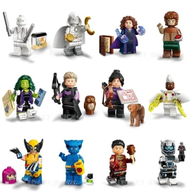 Afbeelding van LEGO Marvel serie 2 minifiguur: complete set van 12 minifiguren: Beast Wolverine Moon Knight Hawkeye Inclusief kalender Man Capes Superhelden 71039