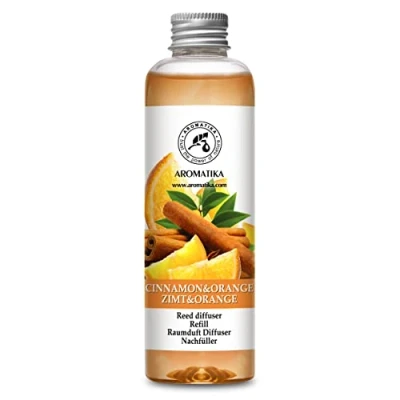 Afbeelding van Navulling geurstokjes kaneel sinaasappel 200ml Intensieve Verse Langdurige en Frisse Geur Verdampingsduur van 20 weken Aromatherapie Diffuser Luchtverfrisser huisparfum geurolie hergebruik geurverspreider Aromatika