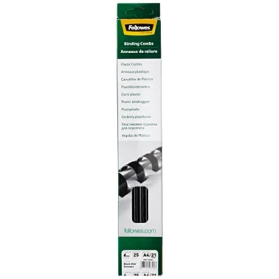 Afbeelding van Bindrug Fellowes 6mm 21rings A4 zwart 25stuks