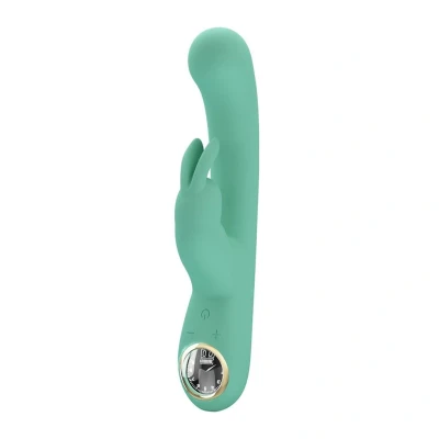 Afbeelding van Pretty Love Lamar Rabbit Vibrator met Digitaal Led Display Mint Groen GRATIS TOY bij iedere bestelling v.a. 40,