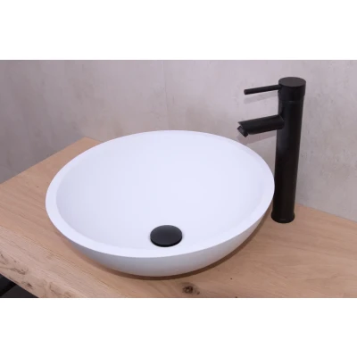 Afbeelding van Saniclear New Stone solid surface waskom 41x15cm mat wit