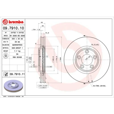 Afbeelding van Brembo Remschijf 09.7910.11